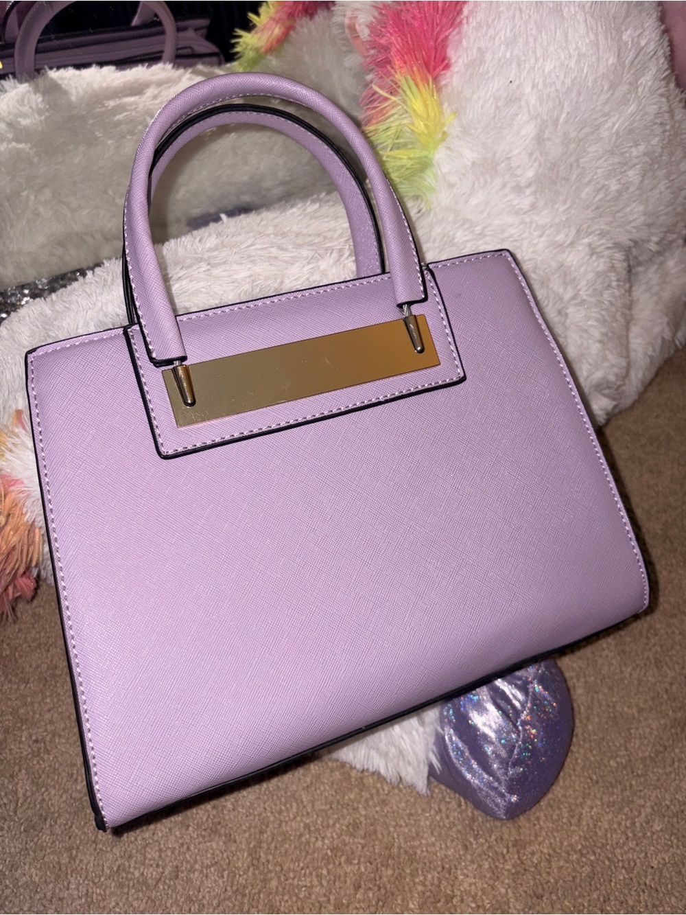Lavender Structured Top-Handle Handbag - Classic Women’s Bag